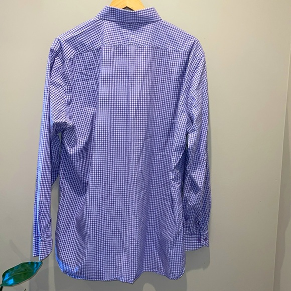 LIPSON - Men’s Lilac Checkered Dress Shirt - Picture 3 of 8